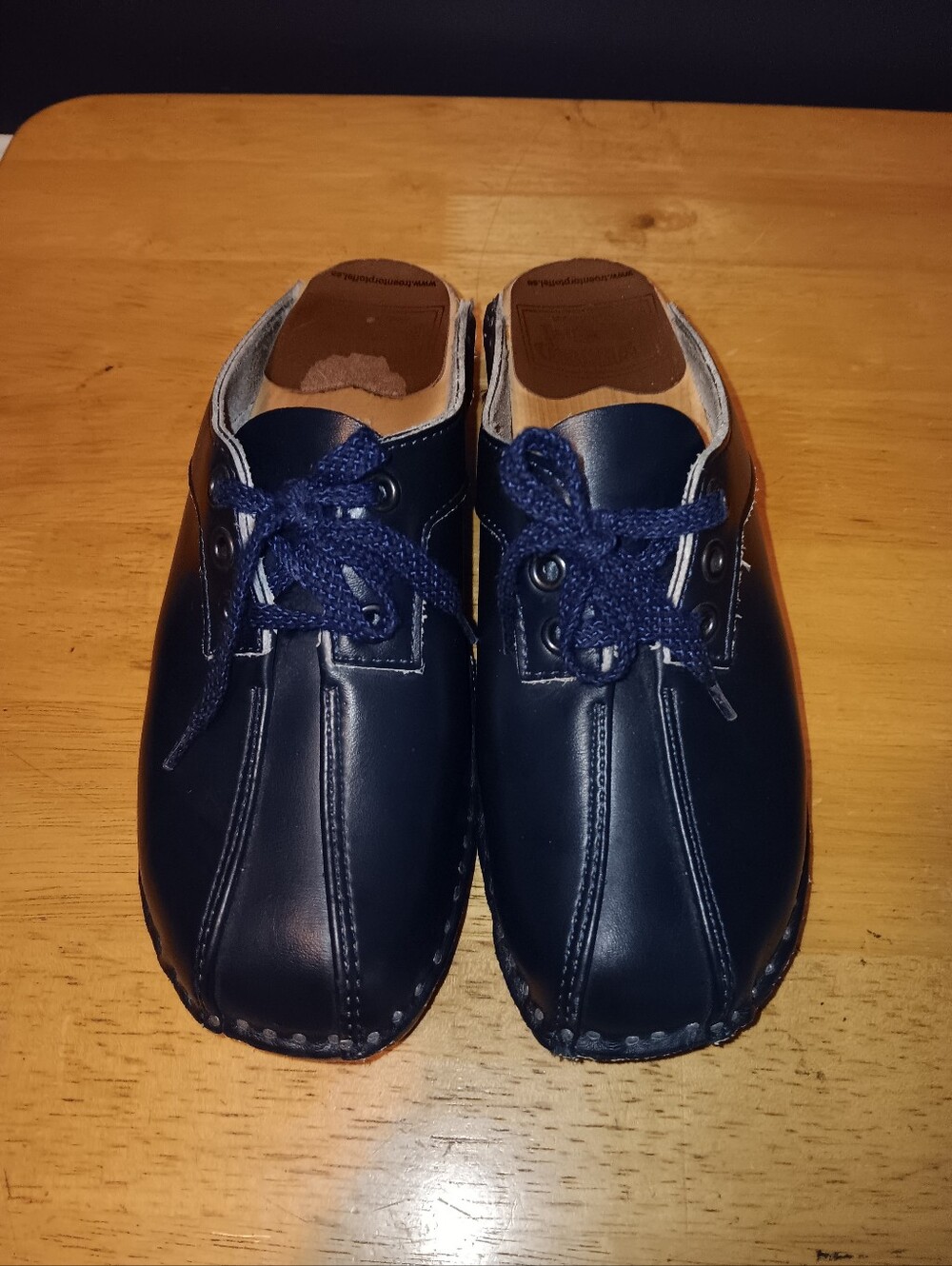 Troentorp Navy Blue Lace-Up Slip-on Shoes Size 36